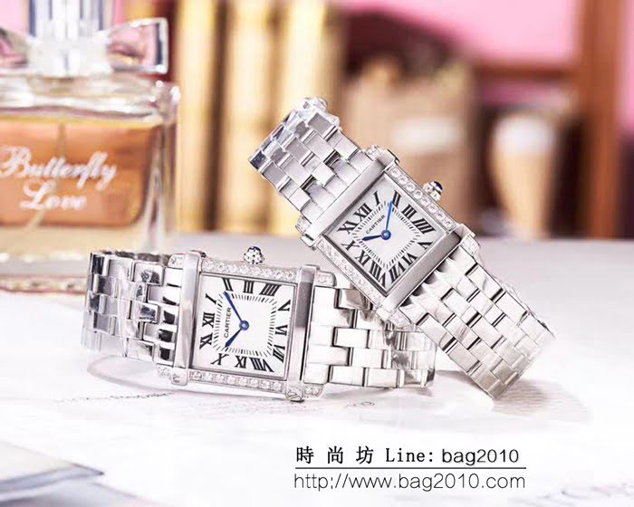 CARTIER卡地亞 tank坦克Mino系列限量版 情侶手錶 WSS0578